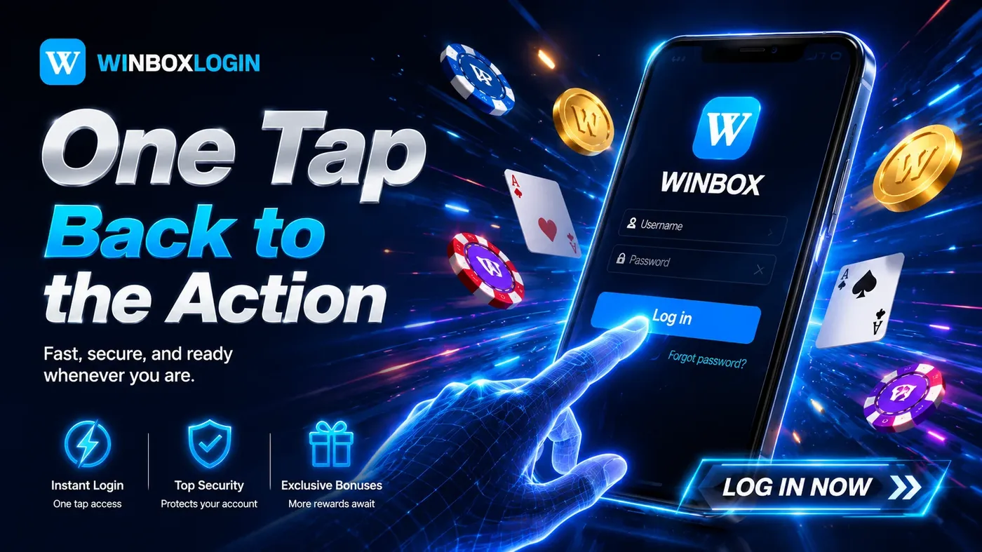 Winbox app login screen on mobile