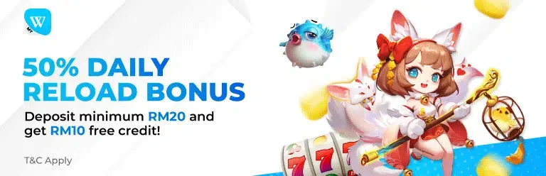 50% Daily Reload Bonus